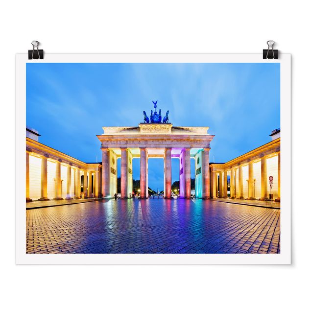 Plakater arkitektur og skyline Illuminated Brandenburg Gate