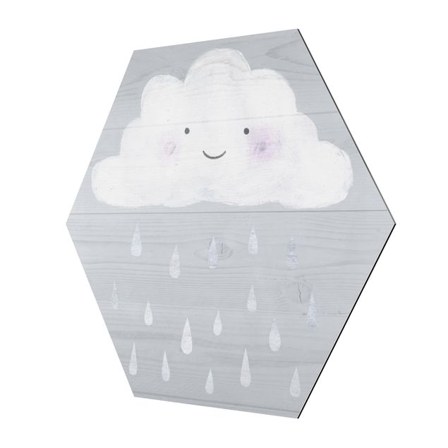 Sekskantede billeder Cloud With Silver Raindrops
