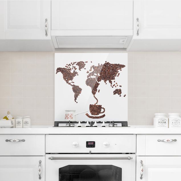 Stænkplader glas Coffee around the world