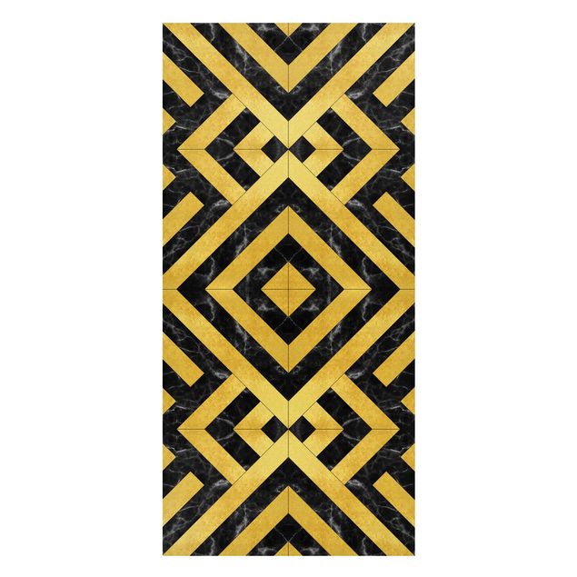 Magnettavler stenlook Geometrical Tile Mix Art Deco Gold Black Marble