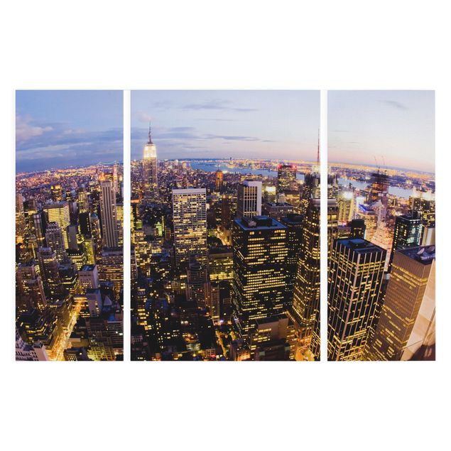Billeder på lærred arkitektur og skyline New York Skyline At Night