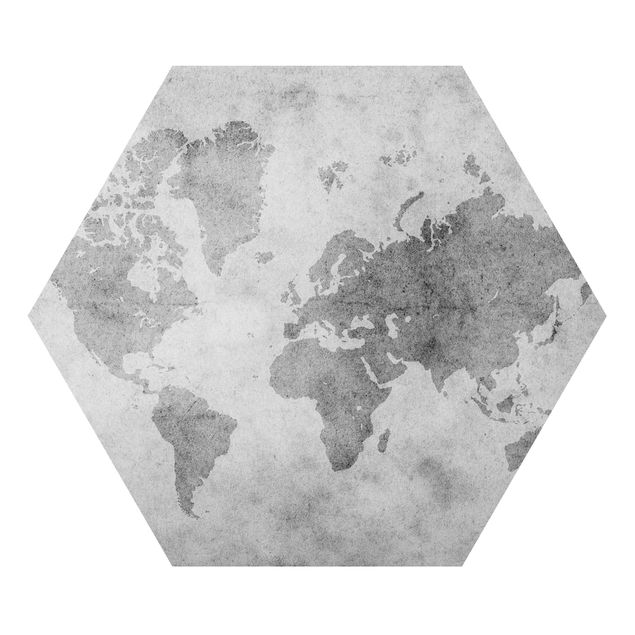 Billeder sort og hvid Vintage World Map II