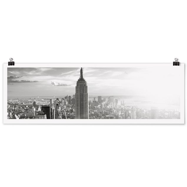 Plakater sort og hvid Manhattan Skyline