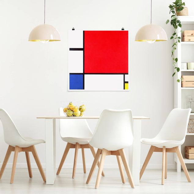 køkken dekorationer Piet Mondrian - Composition With Red Blue Yellow