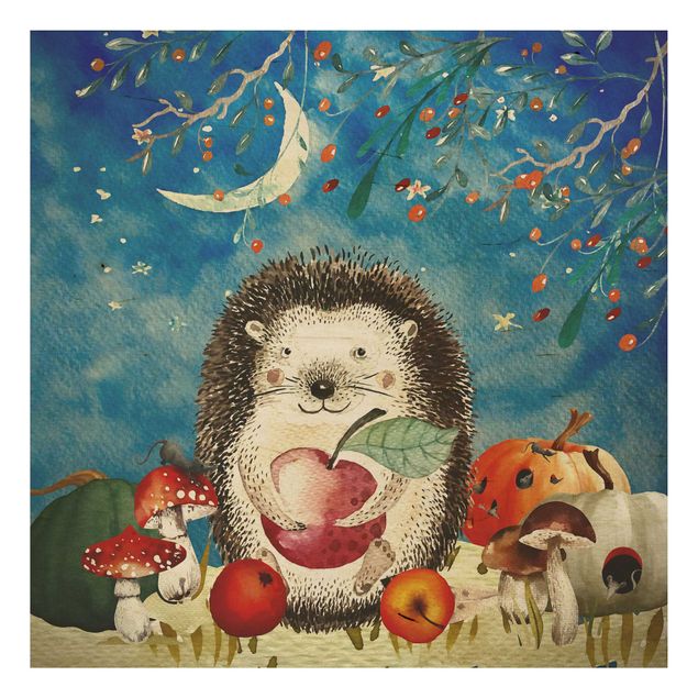 Billeder Uta Naumann Watercolour Hedgehog In Moonlight