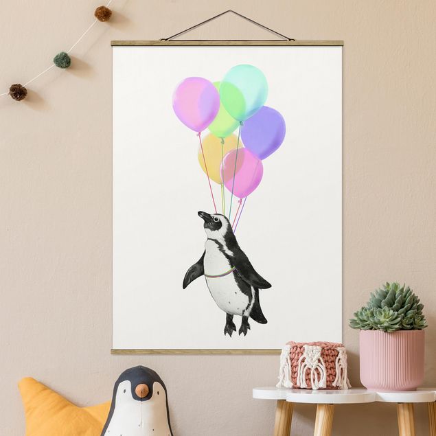 køkken dekorationer Illustration Penguin Pastel Balloons