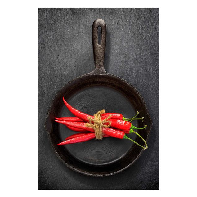 Billeder krydderier Red Chili Bundles In Pan On Slate