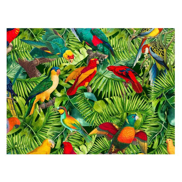 Billeder jungle Colourful Collage - Parrots In The Jungle
