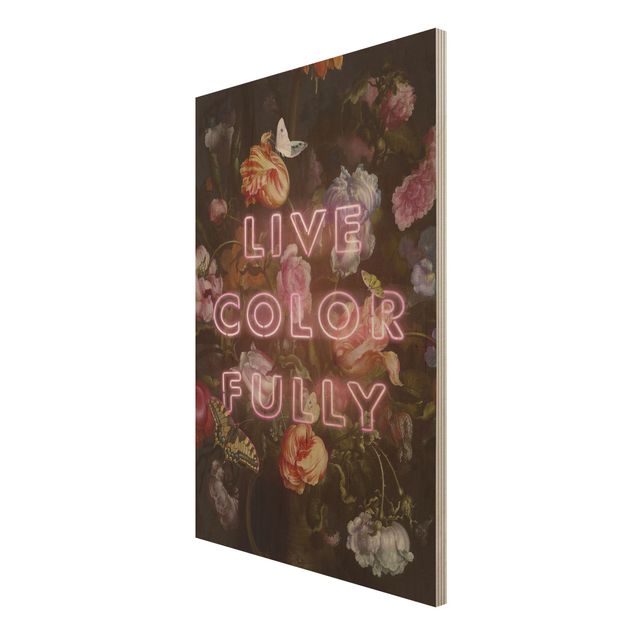 Prints på træ ordsprog Live Colour Fully