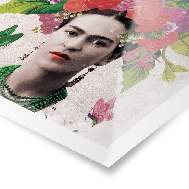 Billeder rød Frida Kahlo - Flower Portrait