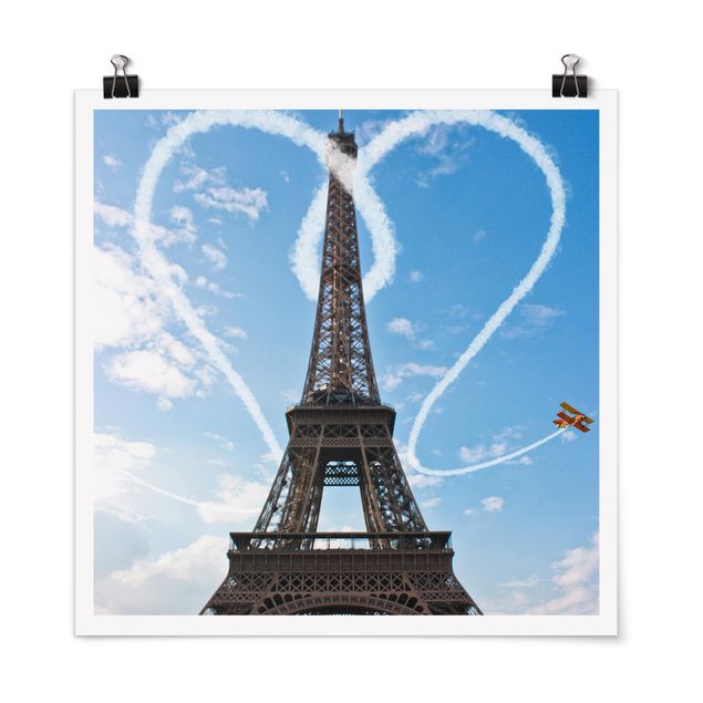 Plakater arkitektur og skyline Paris - City Of Love