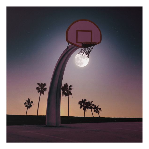 Billeder kunsttryk Basketball With Moon