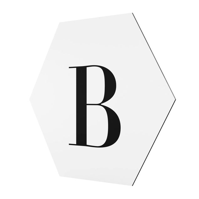 Sekskantede billeder Letter Serif White B