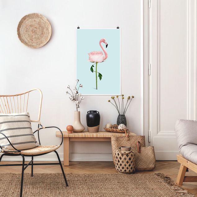 Billeder blomster Flamingo With Rose