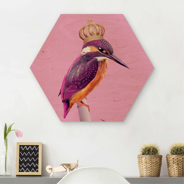 køkken dekorationer Pink Kingfisher With Crown