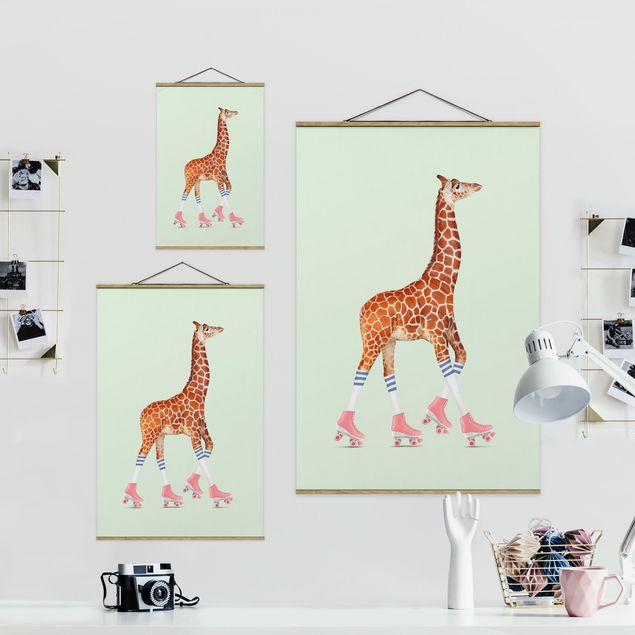 Billeder dyr Giraffe With Roller Skates