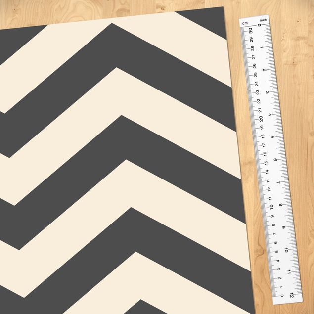 Møbelfolier skabe Zigzag Stripe Pattern Cream Anthracite