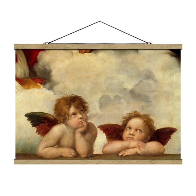 Billeder kunsttryk Raffael - Two Angels. Detail from The Sistine Madonna