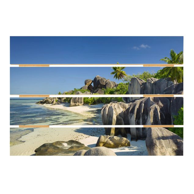 Prints på træ strande Dream Beach Seychelles