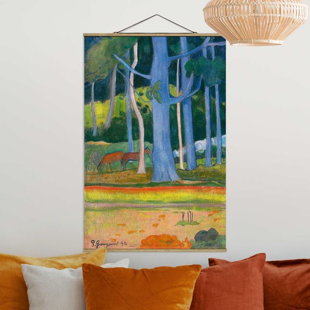 køkken dekorationer Paul Gauguin - Landscape with blue Tree Trunks