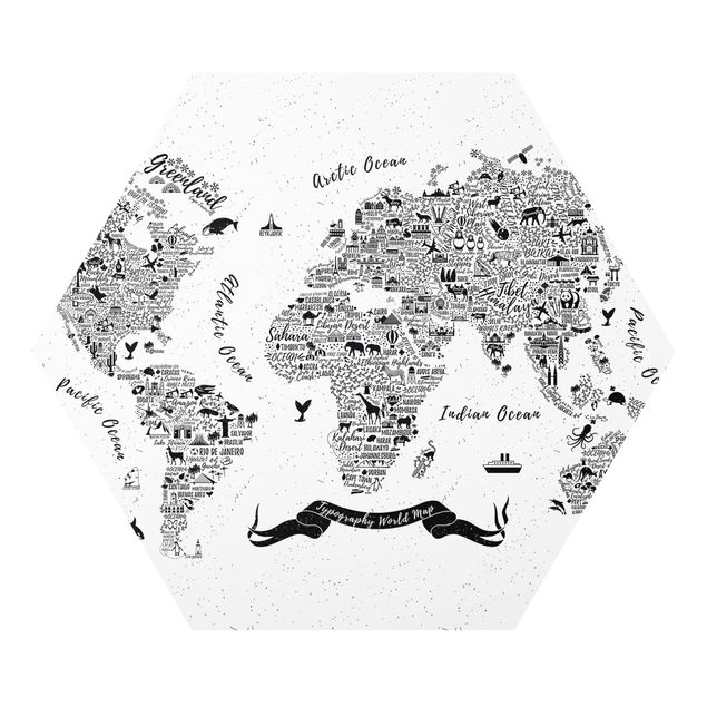 Forex Typography World Map White