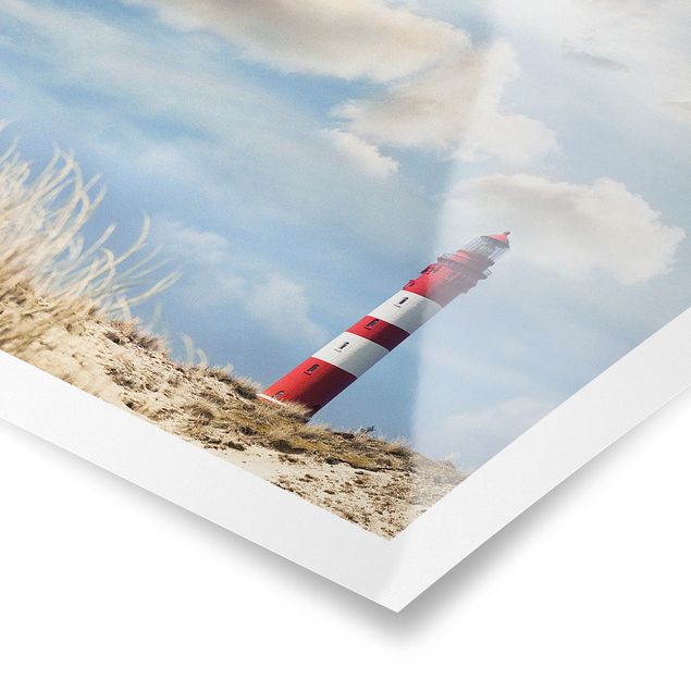 Plakater landskaber Lighthouse Between Dunes