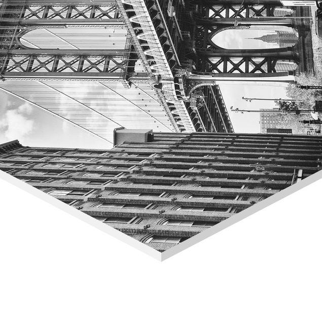 Sekskantede billeder Manhattan Bridge In America