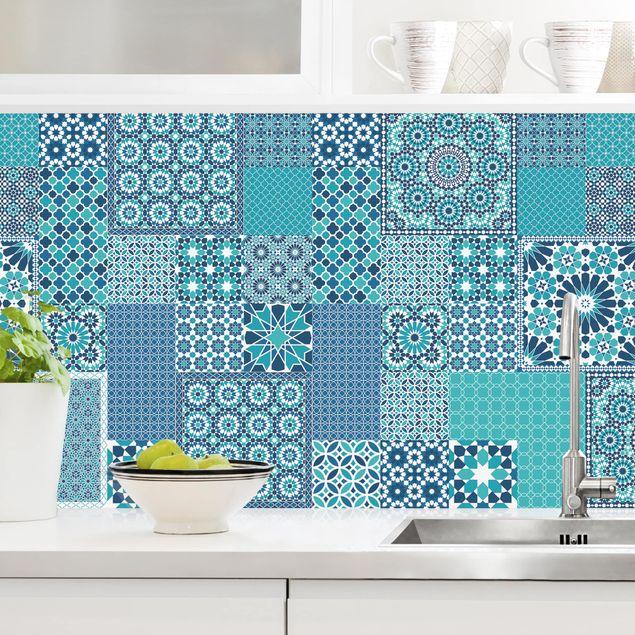 køkken dekorationer Moroccan Mosaic Tiles Turquoise Blue