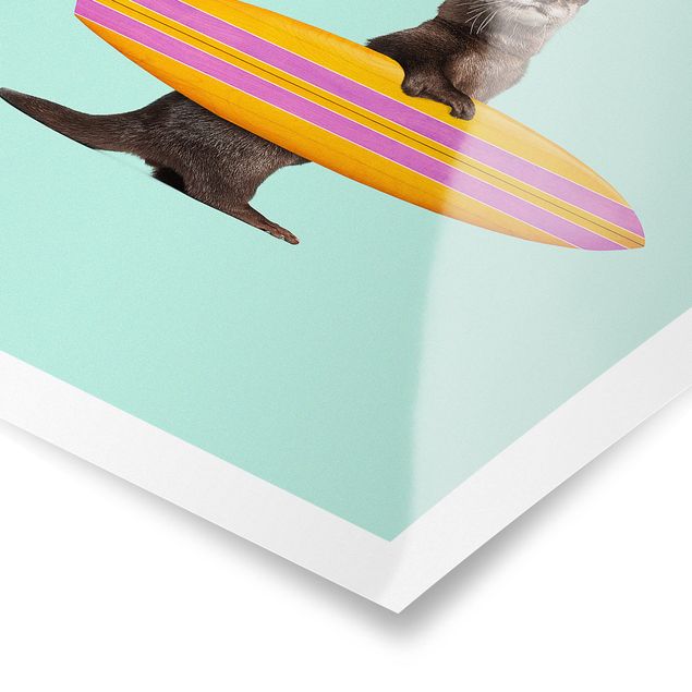 Billeder turkis Otter With Surfboard