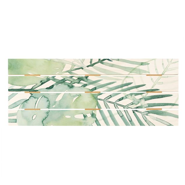 Prints på træ Palm Fronds In Watercolour I