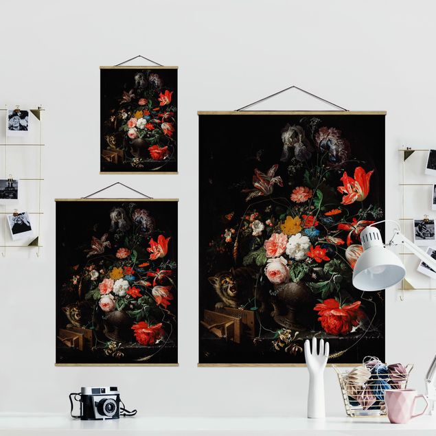 Billeder moderne Abraham Mignon - The Overturned Bouquet