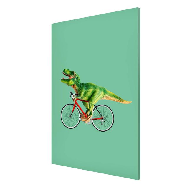 Magnettavler dyr Dinosaur With Bicycle