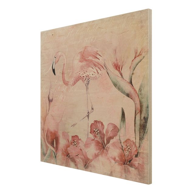 Billeder Andrea Haase Shabby Chic Collage - Flamingo
