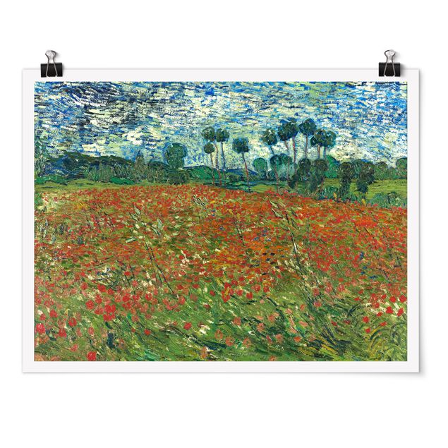 Kunst stilarter pointillisme Vincent Van Gogh - Poppy Field