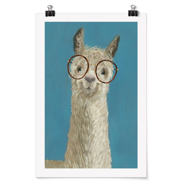 Billeder moderne Lama With Glasses I