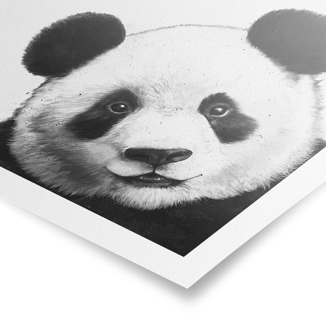 Plakater kunsttryk Illustration Panda Black And White Drawing