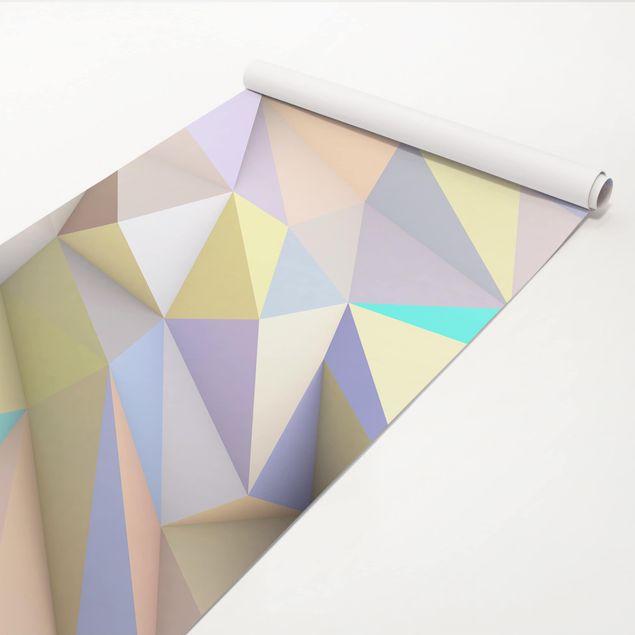 Møbelfolier mønstre Geometrical Pastel Triangles In 3D