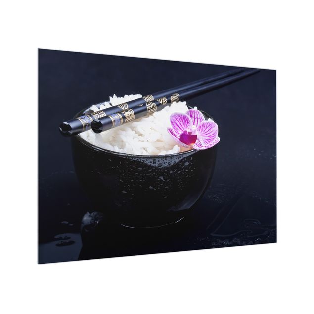 Stænkplader glas Rice Bowl With Orchid