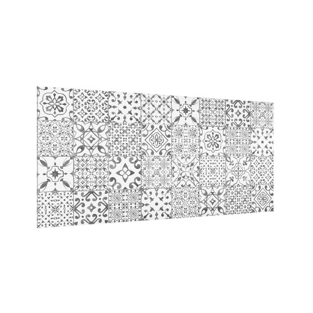 Stænkplader glas Pattern Tiles Gray White