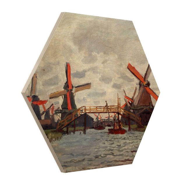 Billeder Claude Monet Claude Monet - Windmills in Westzijderveld near Zaandam
