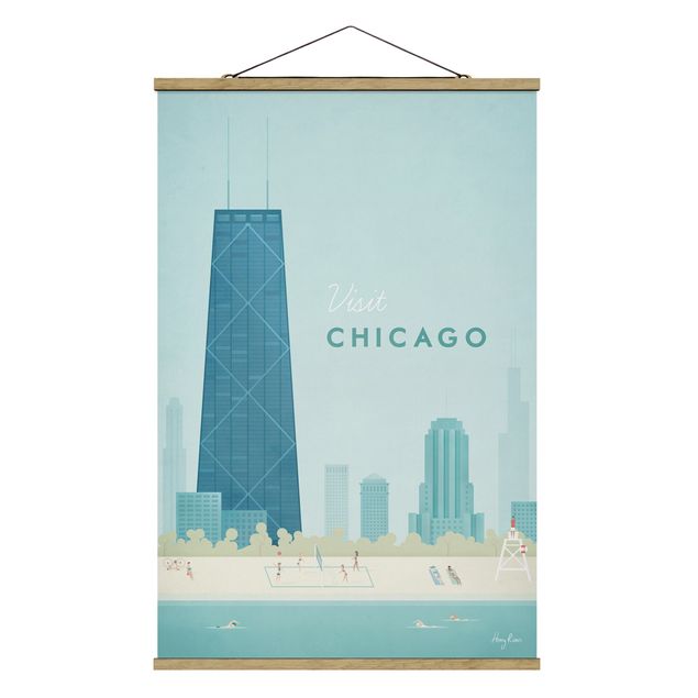 Billeder retro Travel Poster - Chicago