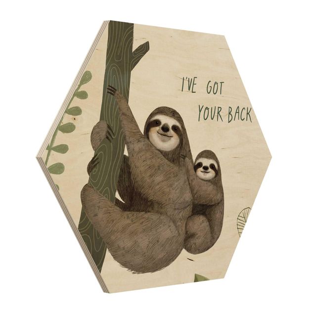 Sekskantede billeder Sloth Sayings - Back