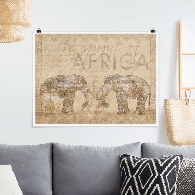 køkken dekorationer Vintage Collage - Spirit Of Africa