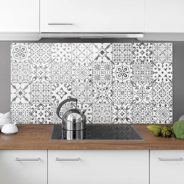 køkken dekorationer Pattern Tiles Gray White