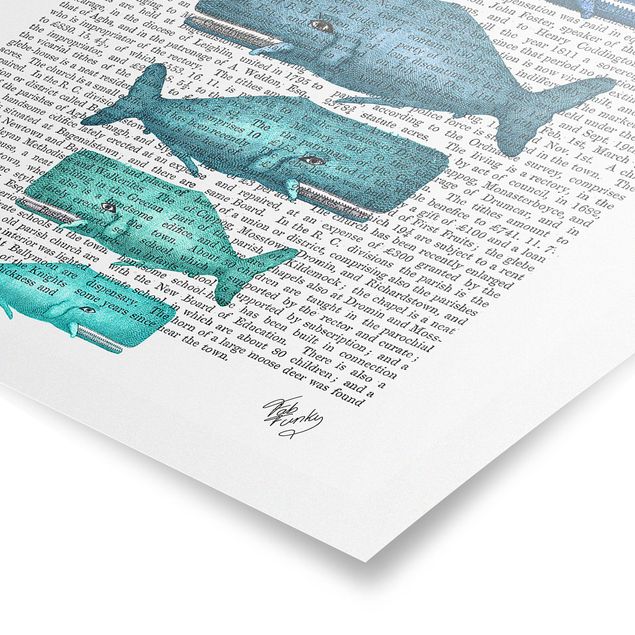 Billeder blå Animal Reading - Whale Family