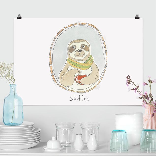 køkken dekorationer Caffeinated Sloth