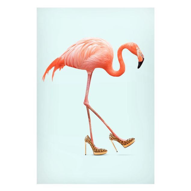 Magnettavler dyr Flamingo With High Heels
