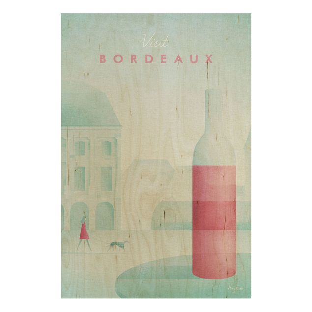 Prints på træ vintage Travel Poster - Bordeaux
