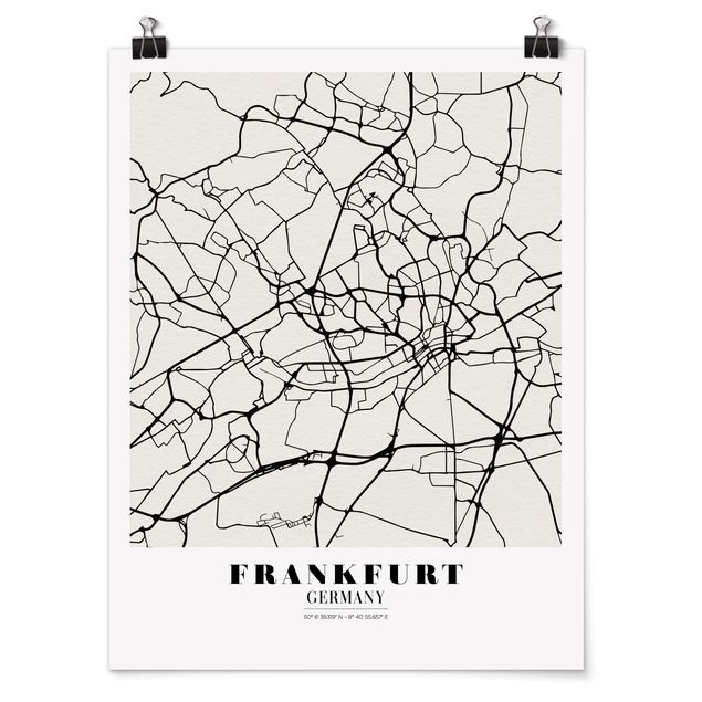 Plakater ordsprog Frankfurt City City Map - Classical