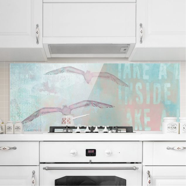 køkken dekorationer Shabby Chic Collage - Seagulls
